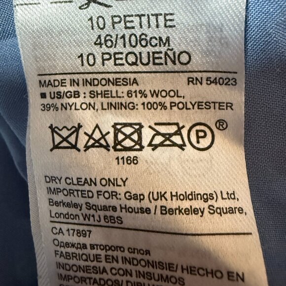 Banana Republic blue Italian flannel wool-blend pencil lined skirt size 10P - Picture 8 of 10